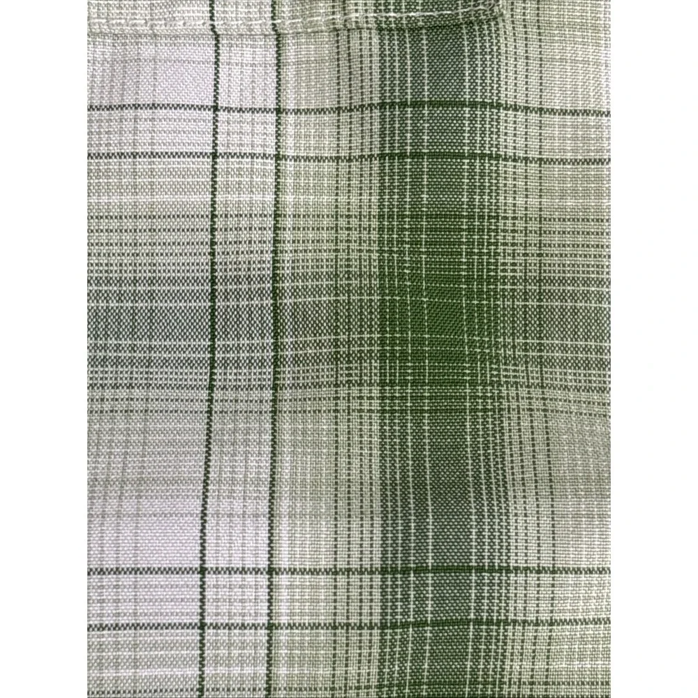 The North Face Men's Large‎ Light Green White Plaid Short Sleeve Button Up Shirt